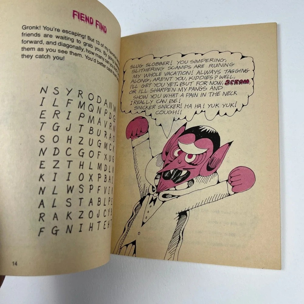 Scholastic Count Morbida's Dynamite Puzzle Book Kids Vintage Monster Retro Book